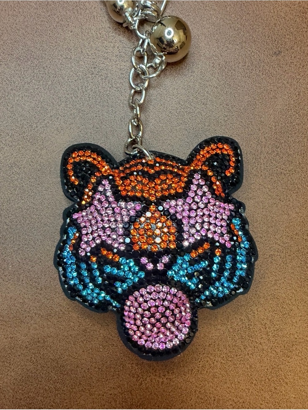 Dopamine Tiger rhinestone Bag charm / keychain (12pcs)